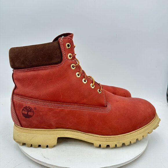 Timberland 11036 Men Size 14M Brown Ale Burgundy Leather Nubuck 6" Ankle Boot - Picture 4 of 11